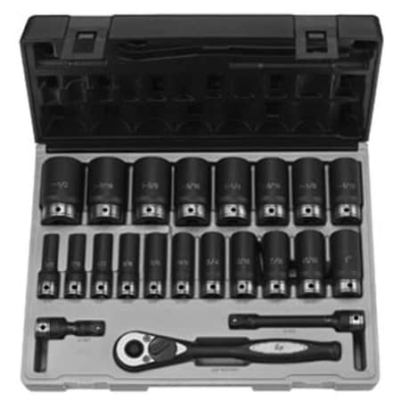 Grey Pneumatic 82622D 0.5 In. Drive 22pc Fractional Deep Duo-Socket Set - 6 Pt.